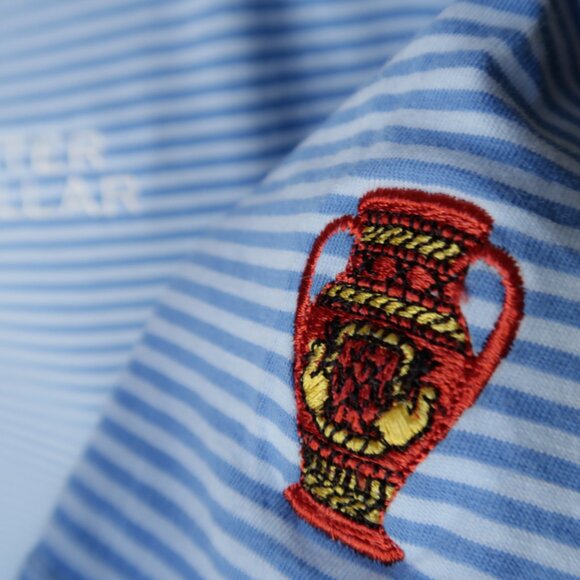 Peter Millar Blue Striped Terra Cotta Polo (XXL) SOFT ⛳️ - Picture 10 of 10